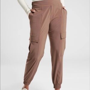 Athleta Chelsea Utility Joggers, Lightweight Pull-on Pants, 2P, Mineral Brown